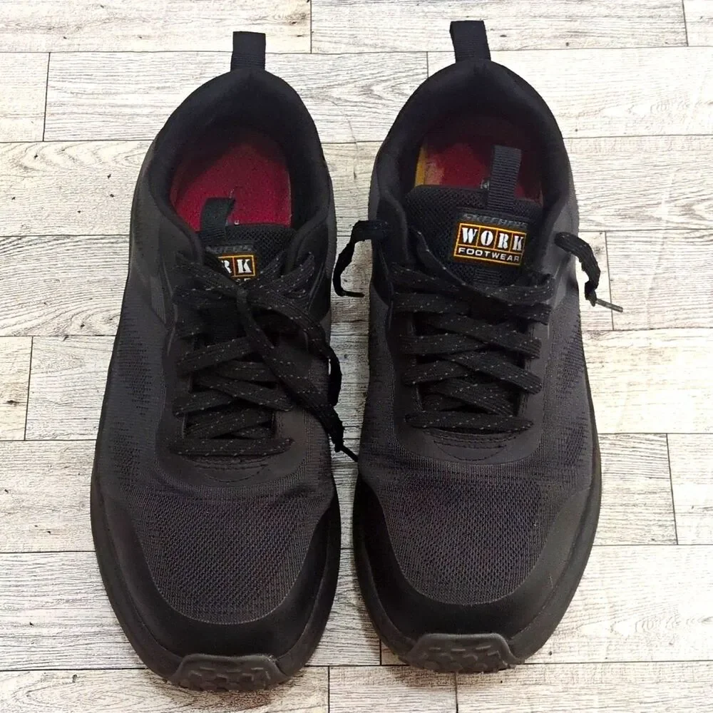 SKECHERS Work Footwear Black Safety Shoes Mens 8M EH SR ASTM F2413-18 200263